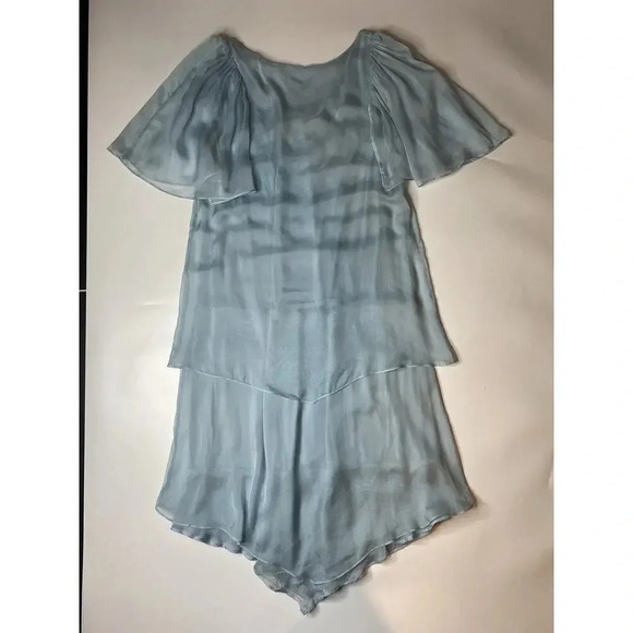 Soft Surroundings Women’s Small Light Blue Tiered Ruffle Asymmetrical Dress - Picture 6 of 6